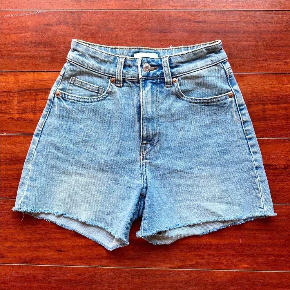 High Waisted Blue Light Wash Denim Jean Women's Shorts
